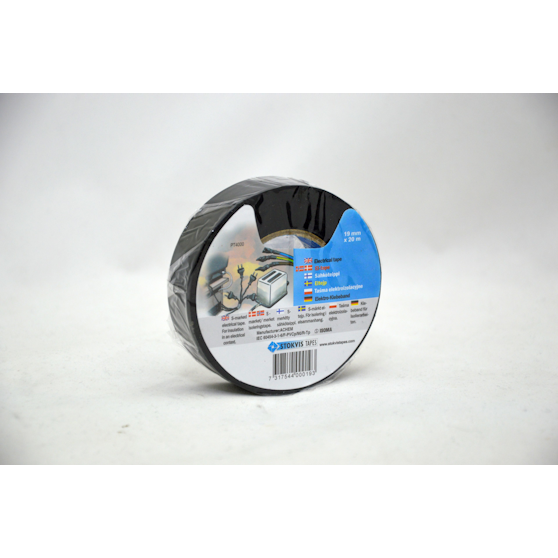 Sähköteippi Stokvis s-merkitty 19mmx20m PT40001920BA (musta)