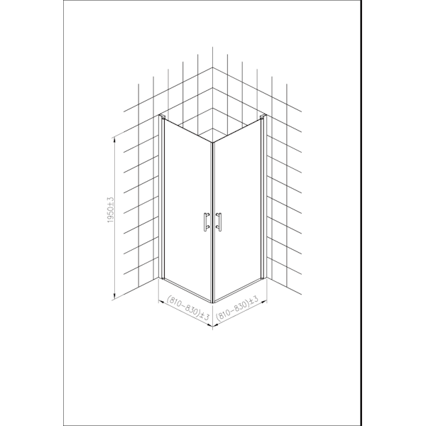 SUIHKUNURKKA OPAL 80*80 195 5mm KIRKAS LASI (CCX143)