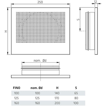TULOILMAVENTTIILI CLIMECON FINO 125