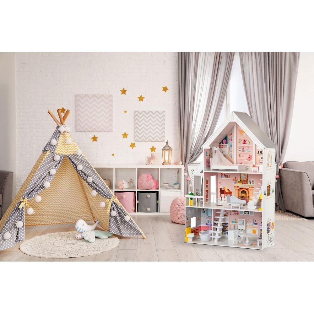 Wooden Dollhouse Liselle with LED Lights