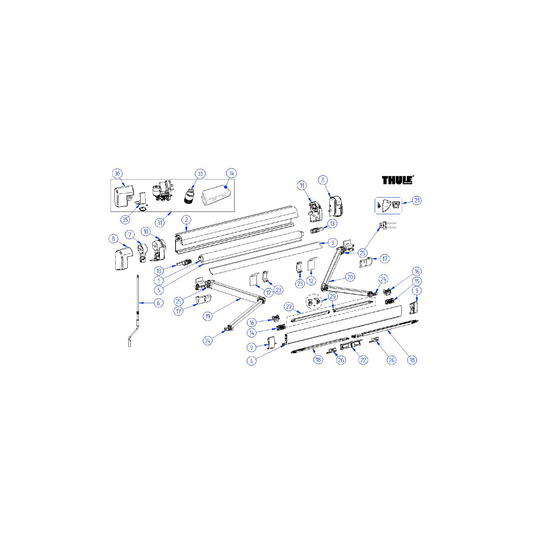 Thule joustovarren takakiinnike Omnistor 5003, 2 kpl