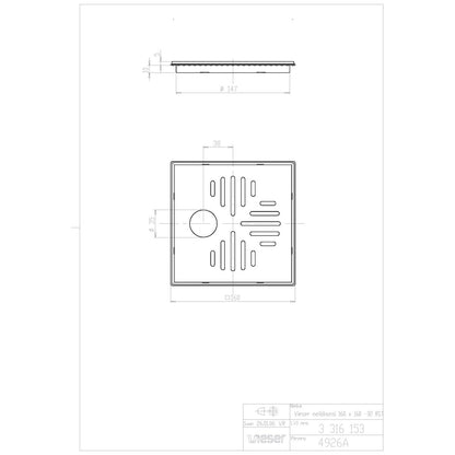 NELIÖKANSI VIESER 160x160 RST 32mm PUTKILÄHTÖ