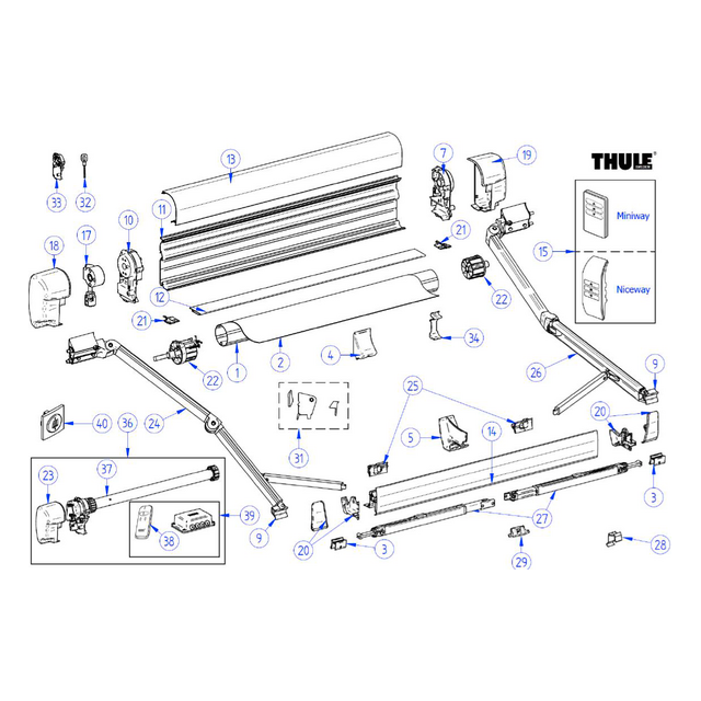 Thule joustovarren etukiinnikepari Omnistor 8000