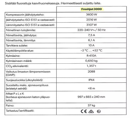 Dometic Ilmastointilaite Freshjet 3000