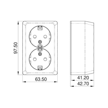 PISTORASIA PINTA OPAL 2S/16A/IP20 PPR MUSTA
