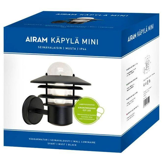 SEINÄVALAISIN ULKO KÄPYLÄ IP44 E27 GLC BK