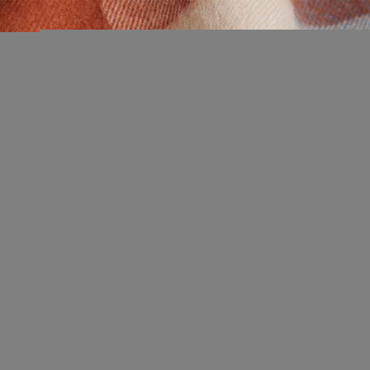 Natural Baby Alpaca Wool Midi Exclusive Check Scarf for Women