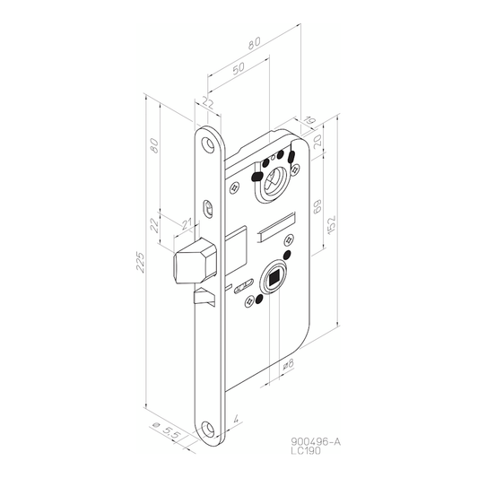 Lukkorunko Abloy LC190/4691 oikea