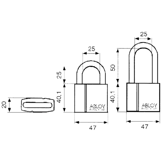 Riippulukko Abloy PL330C/25