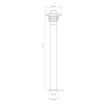 PIHAPIIRIVALAISIN KÄPYLÄ BOLLARD IP44 E27 GLC WH H1100