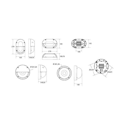 LED-ulkoseinävalaisin Airam Cestus Vertical Eye max 100W E27 270x165x110 mm IP65 valkoinen/opaali