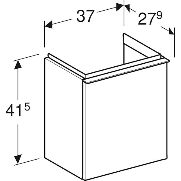 ALAKAAPPI GEBERIT ICON 370X279X415mm VALKOINEN