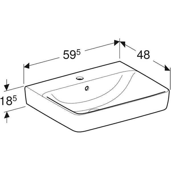 PESUALLAS GEBERIT RENOVA PLAN 600x480mm VALKOINEN