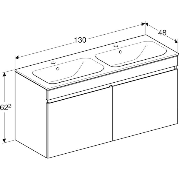 ALLASKAAPPIPAKETTI RENOVA PLAN 1300X480X622mm VALKOINEN