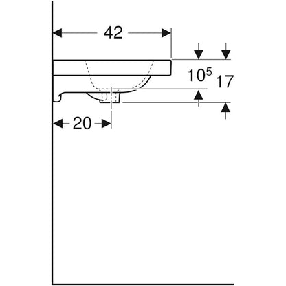 PESUALLAS GEBERIT ICON LIGHT 750X420mm VALKOINEN