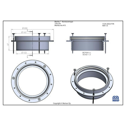 KOROTUSRENGAS MERIKA 150x65mm 413