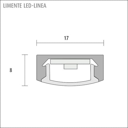 VALOPROFIILI/-NAUHA LINEA 200 17x8x200 MUSTA