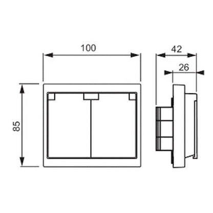 Pistorasia Impressivo 2S/16A/250V/IP44 UPJ 0X valkoinen