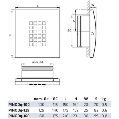 POISTOILMAVENTTIILI CLIMECON PINODQ 100