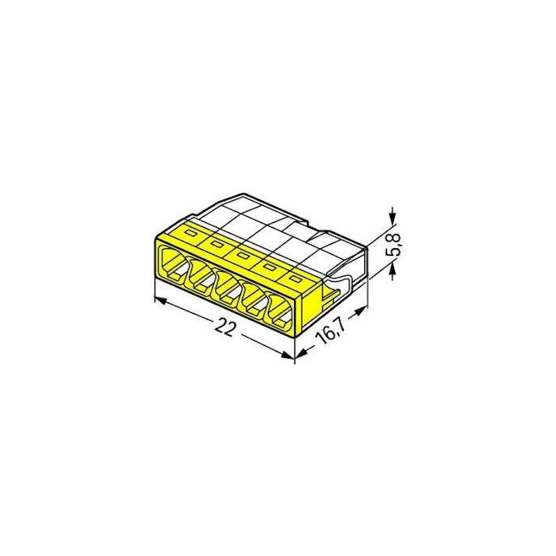 RASIALIITIN WAGO 2273-205 5-NAP, KELTAINEN 100kpl