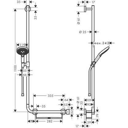 SUIHKUSETTI HANSGROHE 26324000 U'C110L/RD SELECT120