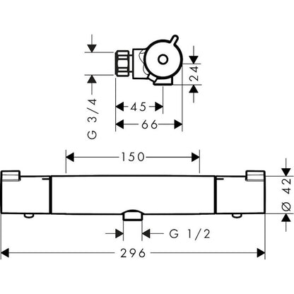 SUIHKUHANA HANSGROHE 13206000 ECOSTAT 1001 CL TERM.