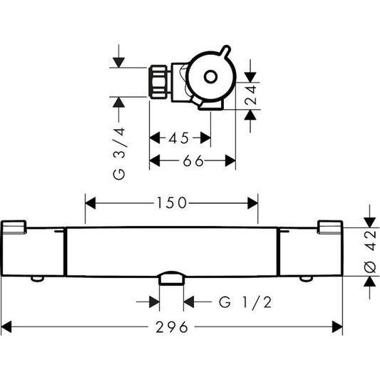 SUIHKUHANA HANSGROHE 13206000 ECOSTAT 1001 CL TERM.