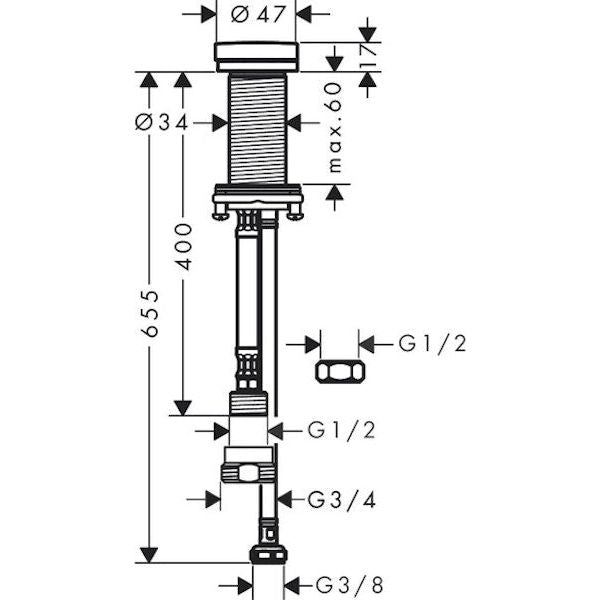 PESUKONEVENTTIILI HANSGROHE 72841000 TASOON KROMI