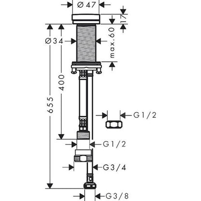 PESUKONEVENTTIILI HANSGROHE 72841000 TASOON KROMI