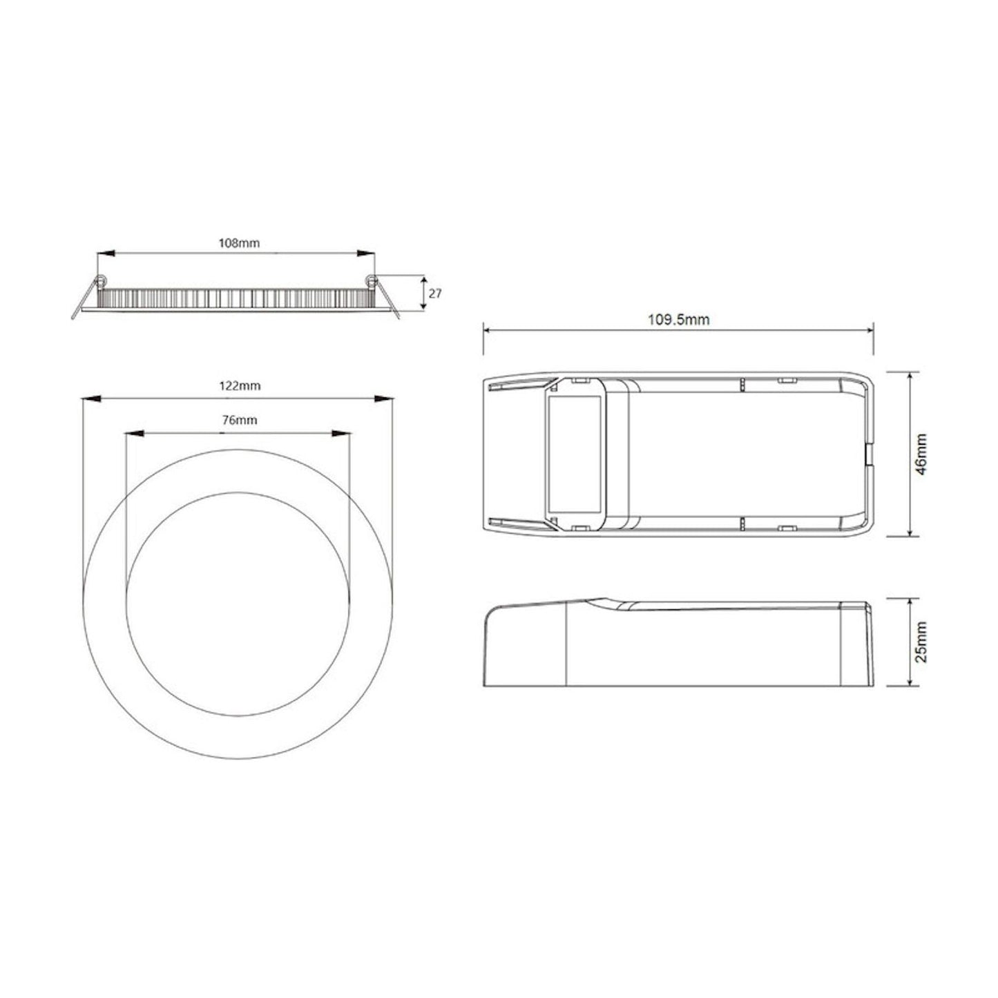 ALASVALO CORE DIM IP44 521LM 8W 3CCT 120 DIM MUSTA