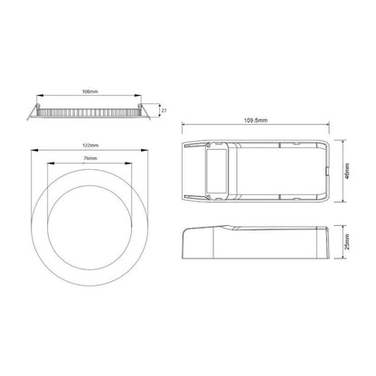 ALASVALO CORE DIM IP44 521LM 8W 3CCT 120 DIM MUSTA