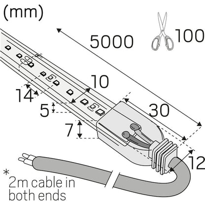 VALOPROFIILI/-NAUHA 24V LOWLUM IP67 495LM/M 4,4W/M 930 5m