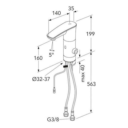 PESUALLASHANA GUSTAVSBERG SENSORIC ELEKTR MUSTA 160MM