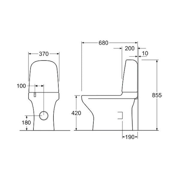 WC-ISTUIN GUSTAVSBERG 8300 ESTETIC MATTA MUSTA SC/QR