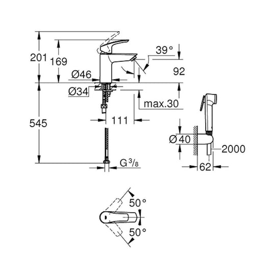 PESUALLASHAN GROHE 231242433 EUROSMART BIDE S