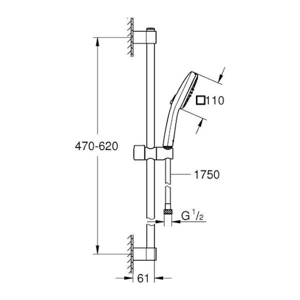 SUIHKUSETTI GROHE 267482433 TEMPESTA CUBE 110