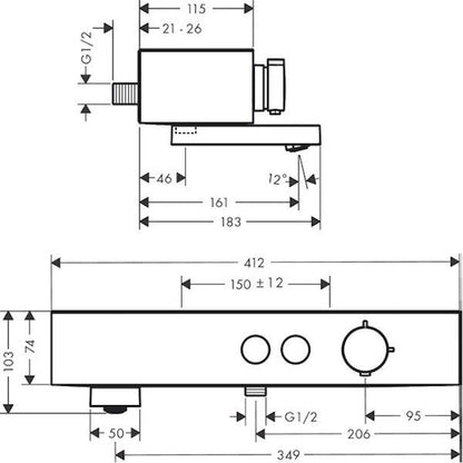 AMME- JA SUIHKUHANA  HANSGROHE 24340140 SEINÄ 400 PRON (6352024)