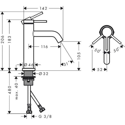 PESUALLASHANA HANSGROHE 73311670 TECTURIS S 110 MUSTA