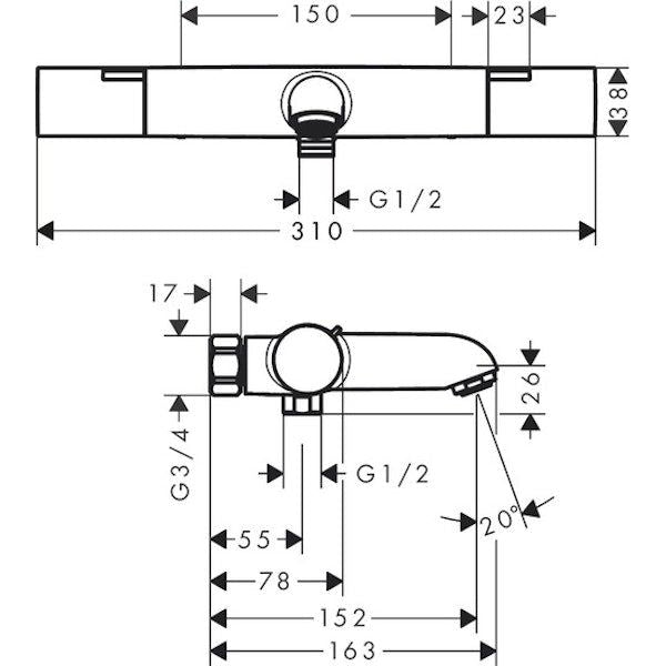 AMME- JA SUIHKUHANA HANSGROHE 13353000 FINE NORDIC JP KRO