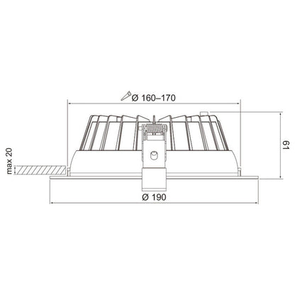 Alasvalo Compact Xl 170 Ip54 24w 3350lm 3cct Wh