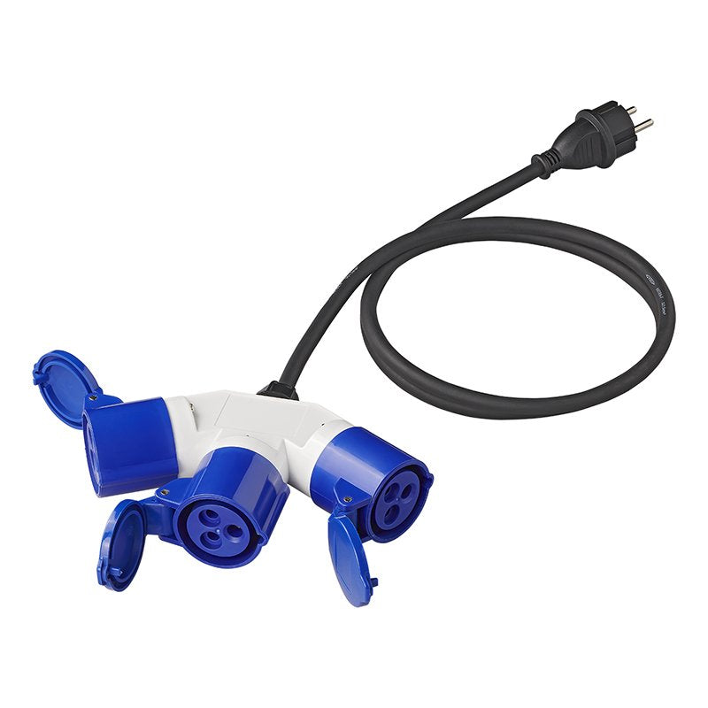 Adapterikaapeli 150cm 3x2,5mm² Schuko-pistokkeesta 3xCEE:hen - Kotikauppa