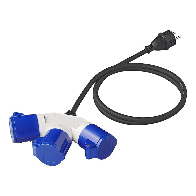 Adapterikaapeli 150cm 3x2,5mm² Schuko-pistokkeesta 3xCEE:hen - Kotikauppa