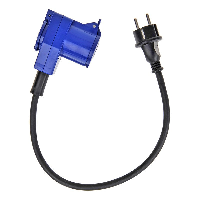 Adapterikaapeli 40cm Schuko-pistorasiasta CEE:n kulmayhdistimeen + Schuko-pistokkeeseen - Kotikauppa