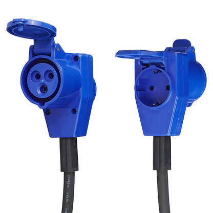 Adapterikaapeli 40cm Schuko-pistorasiasta CEE:n kulmayhdistimeen + Schuko-pistokkeeseen - Kotikauppa