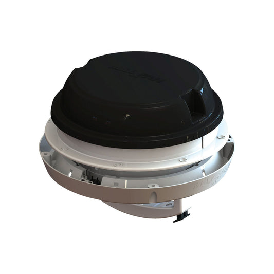 Airxcel Maxxfan Dome -kattotuuletin / sivuseinätuuletin 12 V LED-valaistuksella, musta | 00-03810BZ | Kotikauppa