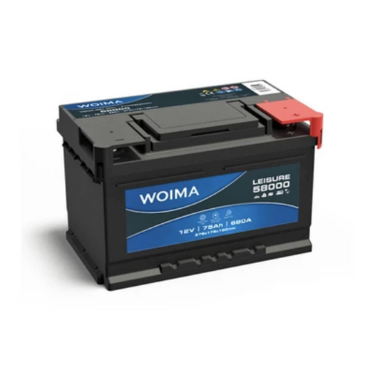 Akku 75Ah, 680A(EN) (–/+) 12v Woima vapaa-ajan akku 278x175x190mm | 1000707