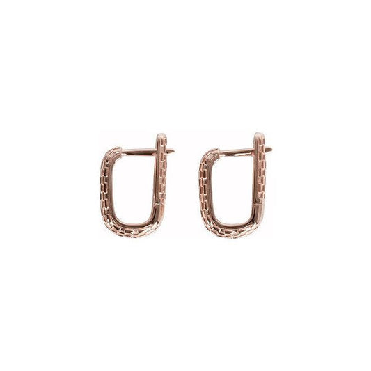 Honey Bee Hoopy Earrings - Rose Gold and Silver