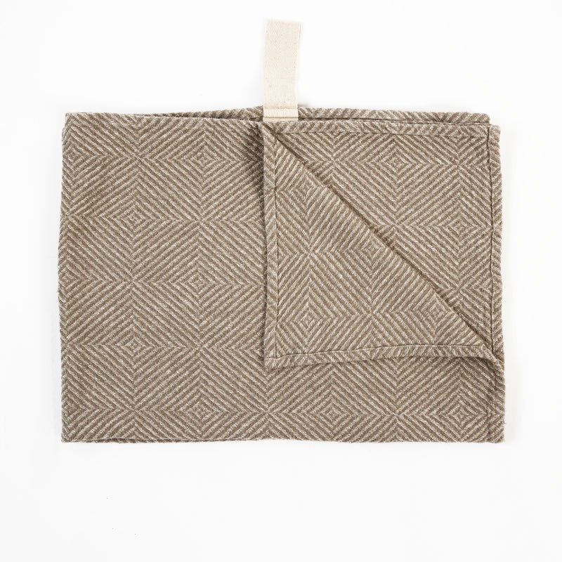 Big Linen Towel - Beige Fishbone - Kotikauppa