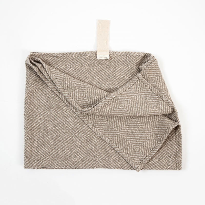 Big Linen Towel - Beige Fishbone - Kotikauppa