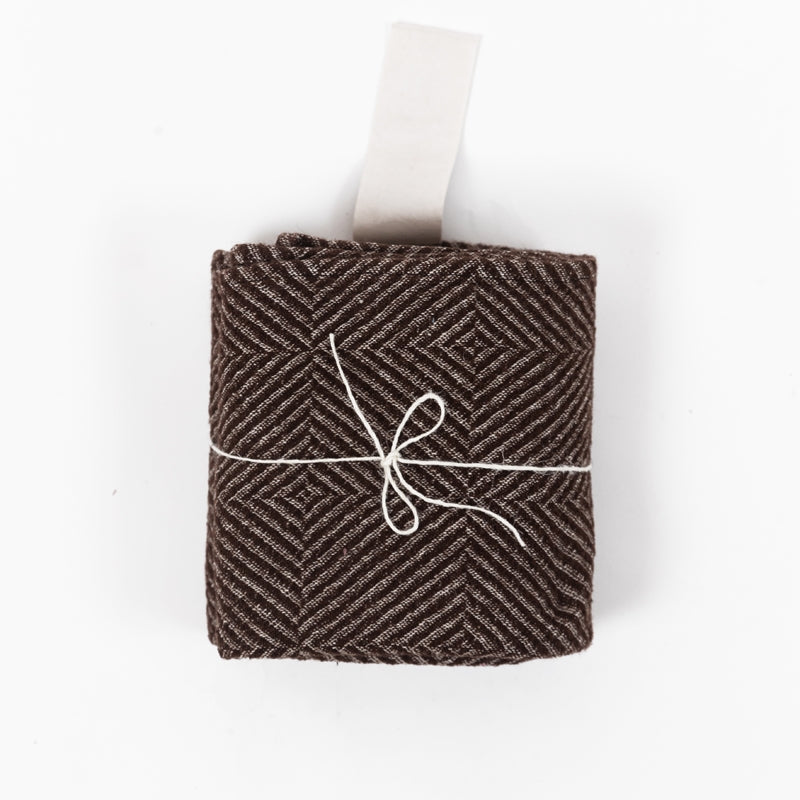 Big Linen Towel - Brown Pattern - Kotikauppa